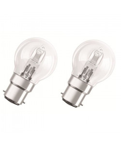 OSRAM Lot de 2 ampoules EcoHalogenes B22 30 W équivalent a 40 W forme sphérique