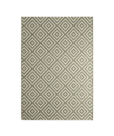 FLOORLUXE Tapis de salon contemporain 160x230 cm taupe et champagne