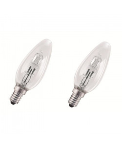 OSRAM Lot de 2 ampoules EcoHalogenes E14 20 W équivalent a 25 W forme flamme