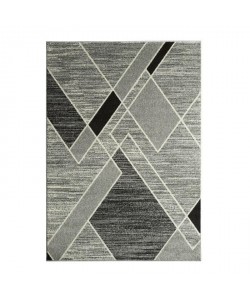 COSI Tapis de salon moderne géométrique 120x170 cm ivoire et gris