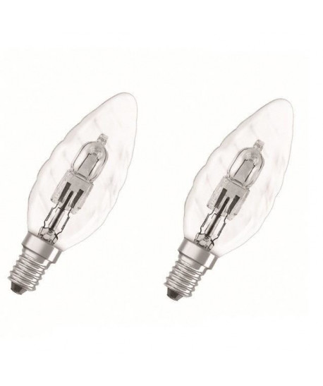 OSRAM Lot de 2 ampoules EcoHalogenes E14 30 W équivalent a 40 W forme flamme torsadée