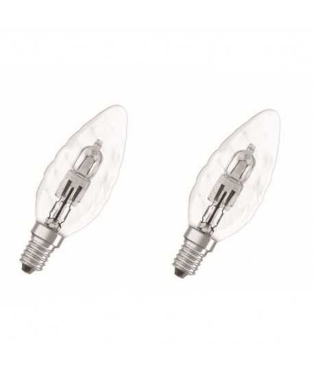 OSRAM Lot de 2 ampoules EcoHalogenes E14 46 W équivalent a 60 W forme flamme