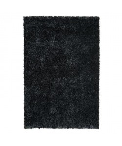 Tapis de salon shaggy 100% polyester Lilou noir 120x170 cm
