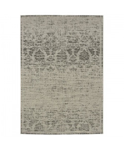 FLOORLUXE Tapis de salon tissé plat Silver Black 160x230