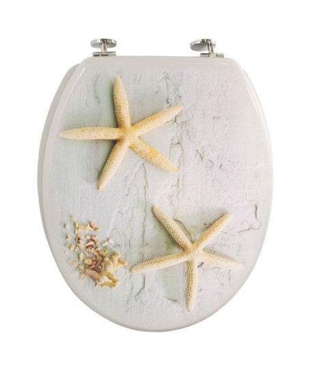 FRANDIS Abattant WC bois décor étoile de mer