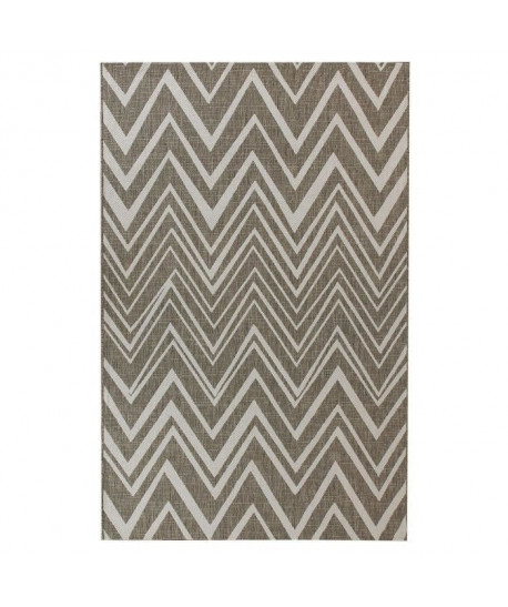 FLOORLUXE Tapis de salon tissé plat taupe champagne 160x230 cm