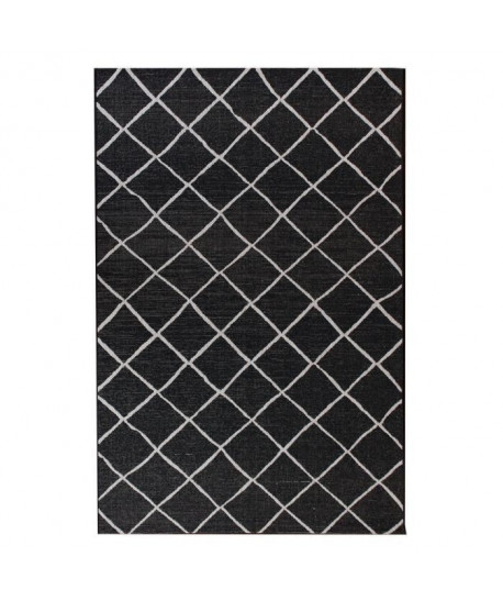 ASMA Tapis de salon style Berbere en polypropylene  Tissé plat  120x170 cm  Gris