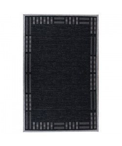 FLOORLUXE Tapis de salon tissé plat noir et gris 120x170 cm