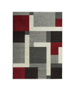 COSI Tapis de salon moderne géométrique 120x170 cm gris