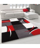 DIAMOND Tapis de salon  120x170 cm  rouge, gris, noir et blanc