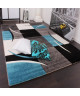 DIAMOND Tapis de salon 120x170 cm turquoise, gris, noir