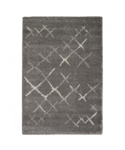 Tapis de salon Wool style ethnique 160x230 cm gris