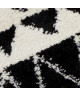 Tapis de salon Wool style ethnique 120x170 cm noir et blanc