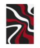 DIAMOND VAGUES Tapis de salon 120x170 cm rouge, noir et blanc