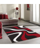 DIAMOND VAGUES Tapis de salon 120x170 cm rouge, noir et blanc