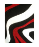 DIAMOND VAGUES Tapis de salon 120x170 cm rouge, noir et blanc