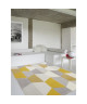 Tapis de salon Madrid style scandinave 120x170 cm gris et jaune