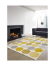 Tapis de salon Madrid style scandinave 120x170 cm gris et jaune