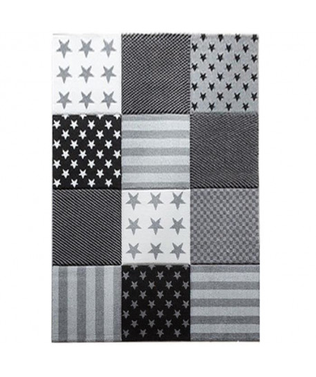 STAR Tapis pour enfant 80x150 cm gris, noir et blanc