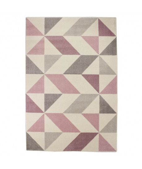 MADRID Tapis de salon style moderne 160x230 cm rose