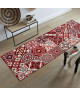 UTOPIA Tapis de couloir carreaux de ciment  80x150 cm rouge et blanc