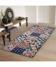 UTOPIA Tapis de salon carreaux de ciment 80x150 cm orange, bleu et blanc