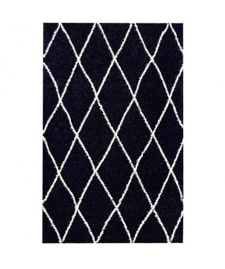 ASMA Tapis de salon Shaggy Berbere  100% polypropylene  160x230 cm  Noir