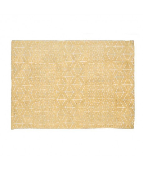 Tapis imprimé  50x70cm  Jaune Moutarde