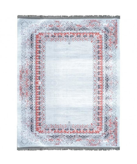 STAMPA Tapis de salon imprimé 70x140 cm  Blanc et Rouge