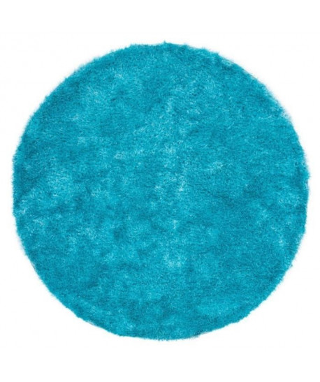 CRYSTAL Tapis de salon Shaggy 120x120 cm cyan