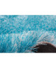 CRYSTAL Tapis de salon Shaggy 120x120 cm cyan