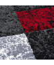 Tapis de salon Lima  rouge, gris et noir 160x230 cm