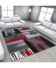 Tapis de salon Lima rouge, gris et noir 160x230 cm