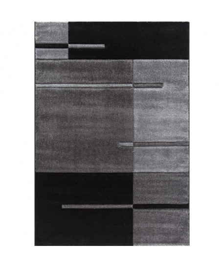 Tapis de salon Lima  gris et noir 120x170 cm