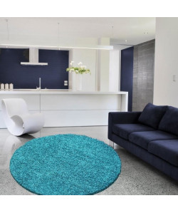 LIFE Tapis de salon shaggy rond Ř120 cm  Turquoise