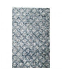 Tapis de salon Géométrique GRENADA Bleu et Gris 120x170cm