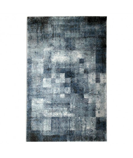 Tapis de salon Géométrique GRENADA Bleu et Gris 120x170cm