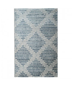 Tapis de salon Géométrique GRENADA Beige Gris et Bleu 120x170cm