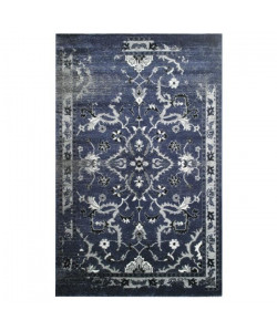 Tapis de salon Oriental CIUDAD Bleu nuit et Creme 120x170cm