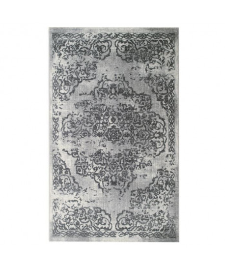 Tapis de salon Oriental CIUDAD Gris et Creme 120x170cm