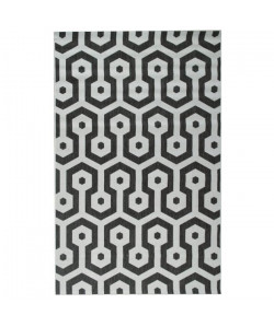 Tapis tissé plat Contemporain CANVAS Noir et Creme 120x170cm