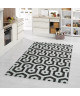 Tapis tissé plat Contemporain CANVAS Noir et Creme 120x170cm