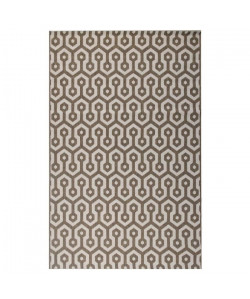 Tapis tissé plat Contemporain CANVAS Beige et Creme 120x170cm