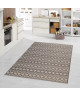 Tapis tissé plat Contemporain CANVAS Beige et Creme 120x170cm