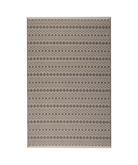 Tapis tissé plat Contemporain CANVAS Beige et Creme 120x170cm