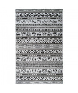 Tapis tissé plat Contemporain CANVAS Noir et Gris 120x170cm