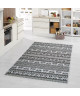 Tapis tissé plat Contemporain CANVAS Noir et Gris 120x170cm