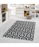 Tapis tissé plat Contemporain CANVAS Noir et Gris 120x170cm