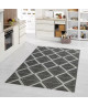 Tapis tissé plat Contemporain CANVAS Noir et Gris 120x170cm