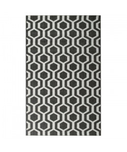 Tapis tissé plat contemporain CANVAS Noir et gris 120X170cm